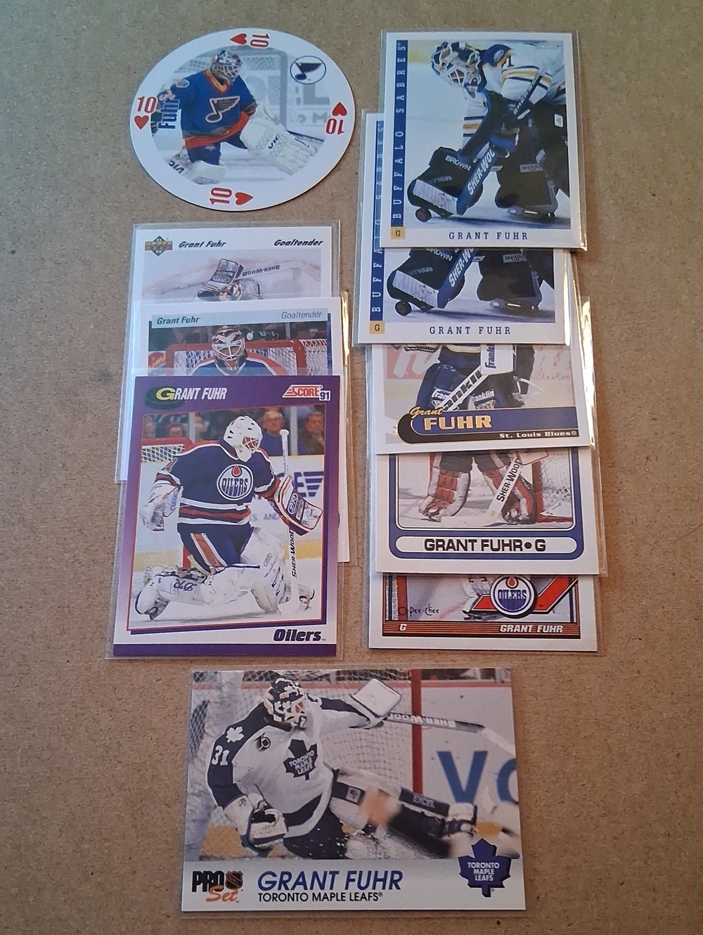 Grant Fuhr NHL Hockey Card Lot - Blue, White